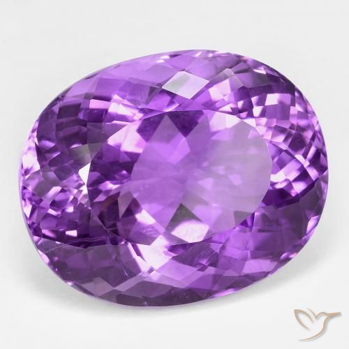 Ametista viola vivido naturale da 39.31 ct, Ovale, VVS-VS