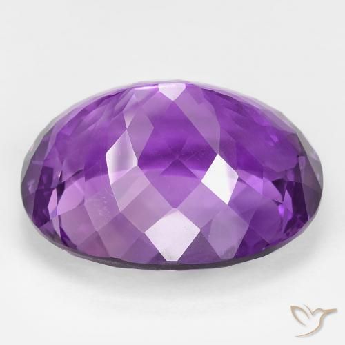 Ametista viola vivido naturale da 39.31 ct, Ovale, VVS-VS