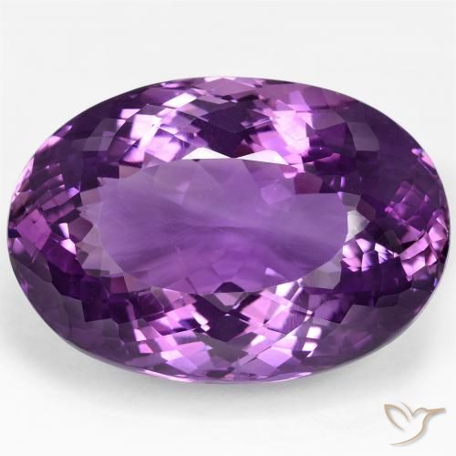 100.83ct Naturale Viola-Rosa Medio Ametista, Ovale, VVS