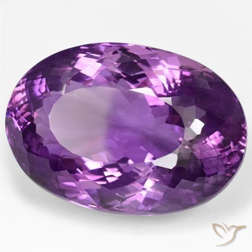 Ametista Viola-Rosa Medio naturale da 100.83 ct, Ovale, VVS
