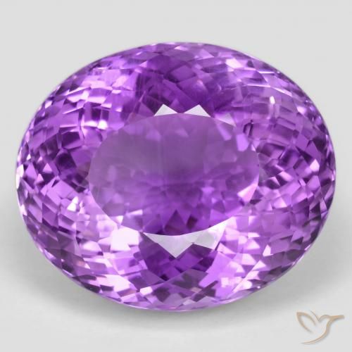 61.12ct Naturale Viola medio Ametista, Ovale, VVS