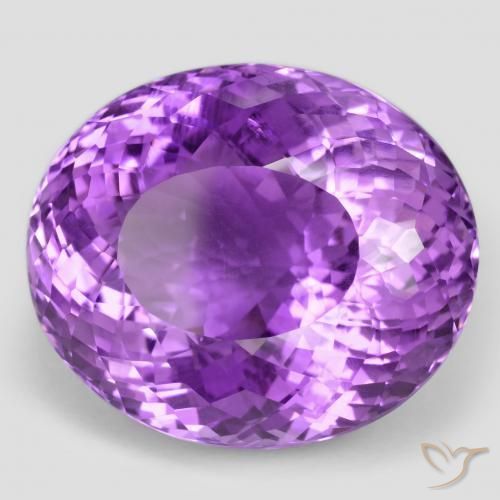 Ametista Viola medio naturale da 61.12 ct, Ovale, VVS