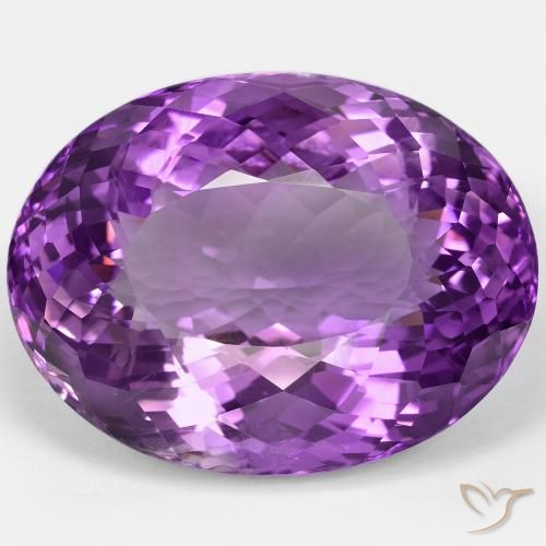 85.07ct Naturale Vivido Rosa Viola Ametista, Ovale, VVS-VS