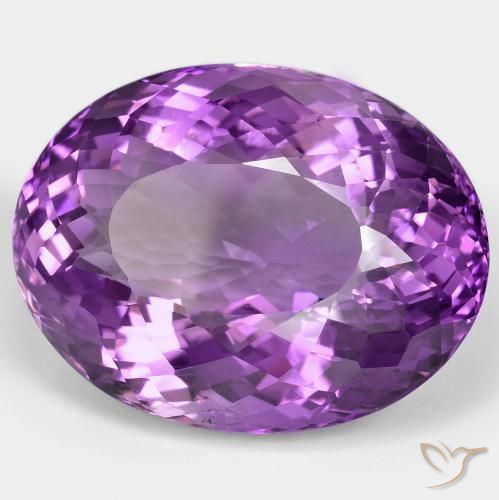 Ametista Vivido Rosa Viola naturale da 85.07 ct, Ovale, VVS-VS