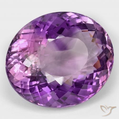 Ametista Vivido Rosa Viola naturale da 82.02 ct, Ovale, VVS