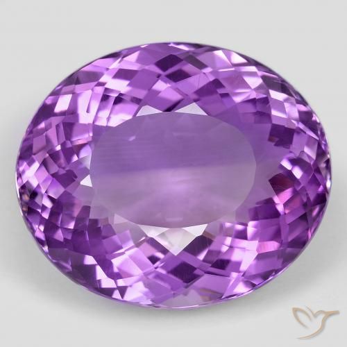 62.72ct Naturale viola vivido Ametista, Ovale, VVS-VS