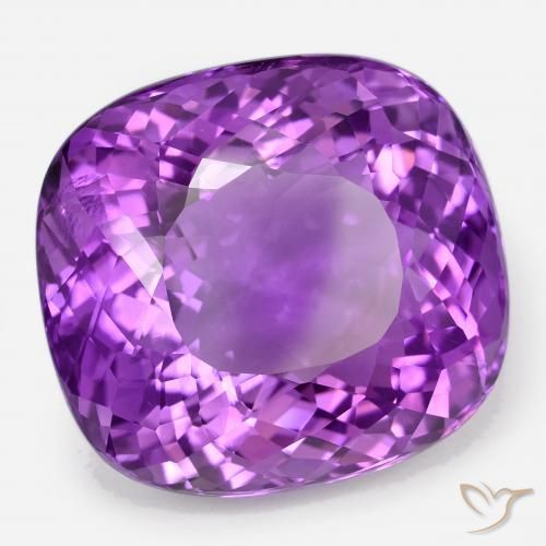 Ametista viola vivido naturale da 64,00 ct, taglio a cuscino, VVS
