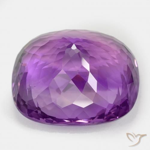 Ametista viola vivido naturale da 64,00 ct, taglio a cuscino, VVS