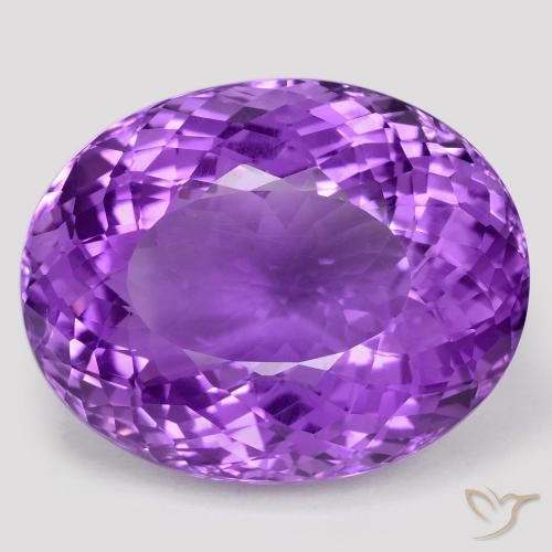 75.75ct Naturale viola vivido Ametista, Ovale, VVS