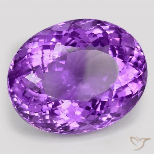Ametista viola vivido naturale da 75.75 ct, Ovale, VVS