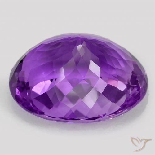Ametista viola vivido naturale da 75.75 ct, Ovale, VVS