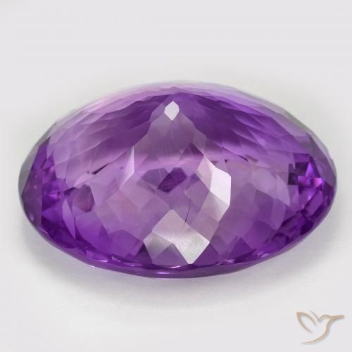 Ametista Viola medio naturale da 66.68 ct, Ovale, VVS