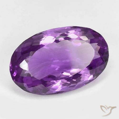 Ametista Viola medio naturale da 18.70 ct, Ovale, VVS-VS