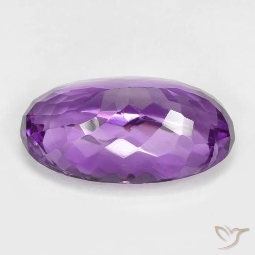 Ametista Viola medio naturale da 18.70 ct, Ovale, VVS-VS