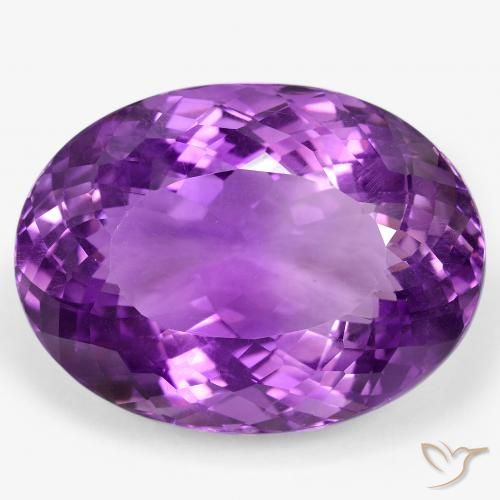 Ametista viola vivido naturale da 105,63 ct, taglio ovale, VVS