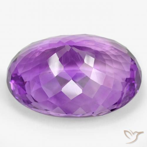 Ametista viola vivido naturale da 105,63 ct, taglio ovale, VVS