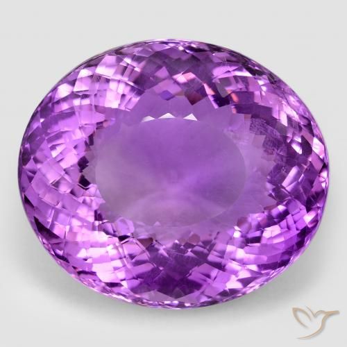 96.04ct Naturale Viola violaceo medio Ametista, Ovale, VVS-VS