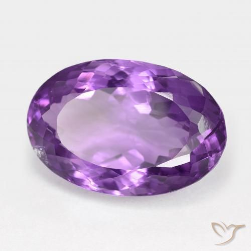 Ametista Viola medio naturale da 15.45 ct, Ovale, VS