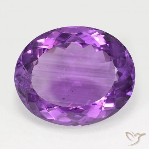 19.27ct Naturale viola vivido Ametista, Ovale, VS
