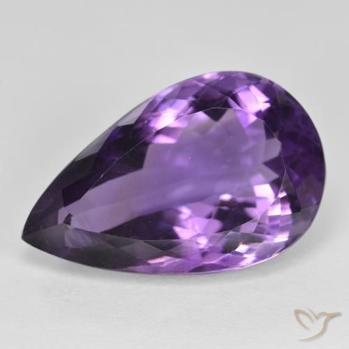 15.65ct Naturale Viola scuro Ametista, Forma a pera, VS