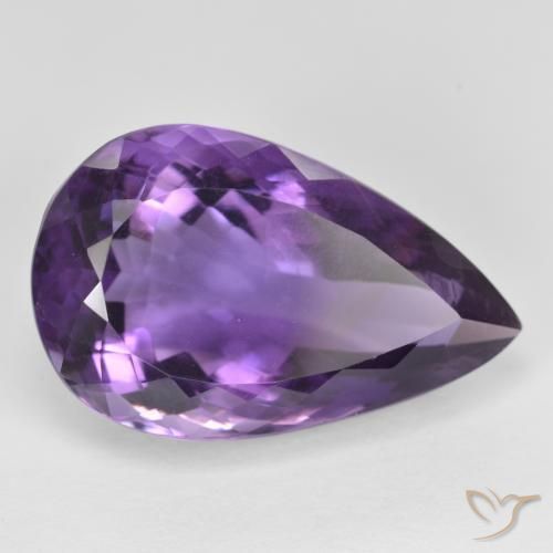 Ametista Viola scuro naturale da 15.65 ct, Forma a pera, VS