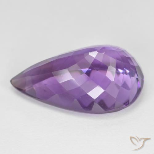 Ametista Viola scuro naturale da 15.65 ct, Forma a pera, VS