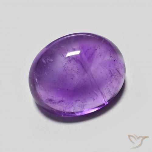 Ametista Viola scuro naturale da 4.09 ct, Ovale, Trasparente