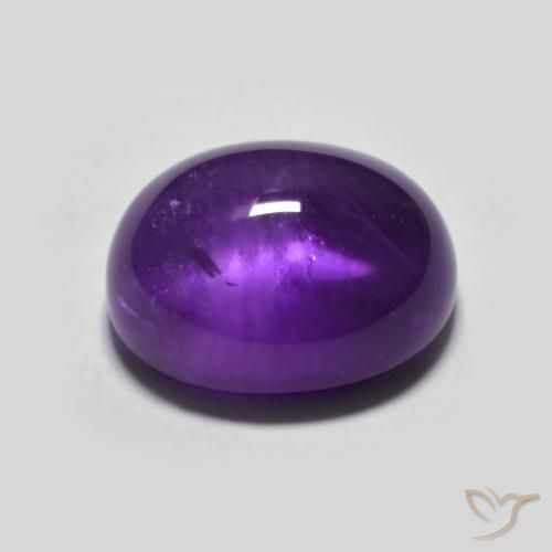Ametista viola vivido naturale da 4.17 ct, Ovale, Trasparente