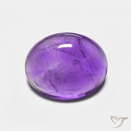 3.64ct Naturale violaceo Ametista, Ovale, Trasparente