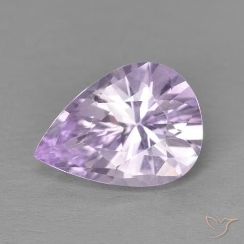Ametista Viola chiaro naturale da 3.36 ct, Forma a pera, VVS