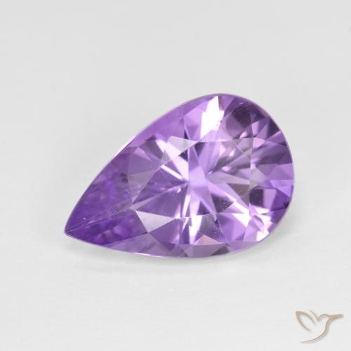 Ametista Viola medio naturale da 3.15 ct, Forma a pera, VVS