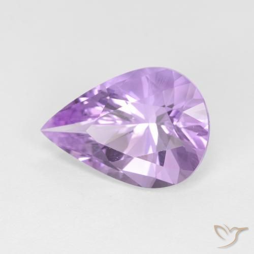 Ametista Viola medio naturale da 3.14 ct, Forma a pera, VVS