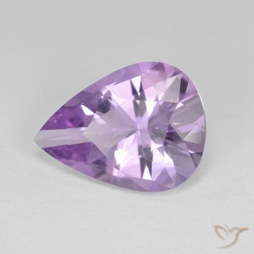 Ametista Viola medio naturale da 3.74 ct, Forma a pera, VVS