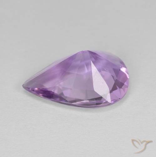 Ametista Viola medio naturale da 3.74 ct, Forma a pera, VVS