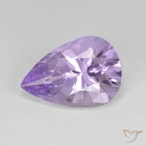 4.17ct Naturale Viola rosato chiaro Ametista, Forma a pera, VVS
