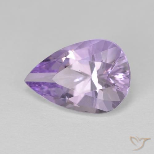Ametista Viola rosato chiaro naturale da 4.17 ct, Forma a pera, VVS