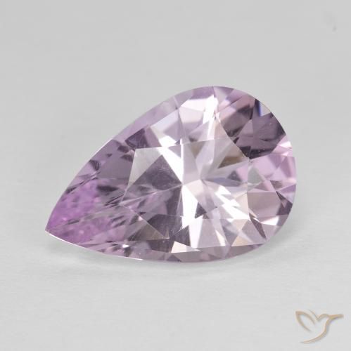 4.15ct Naturale Viola rosato molto chiaro Ametista, Forma a pera, VVS