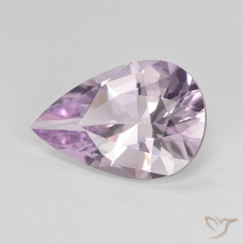 Ametista Viola rosato molto chiaro naturale da 4.15 ct, Forma a pera, VVS