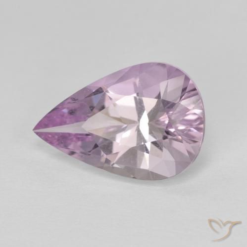 3.93ct Naturale Rosa chiaro-Viola Ametista, Forma a pera, VVS-VS