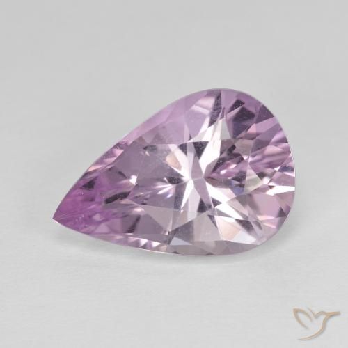 Ametista Rosa chiaro-Viola naturale da 3.93 ct, Forma a pera, VVS-VS