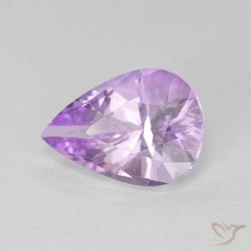 Ametista Viola medio naturale da 2.64 ct, Forma a pera, VVS