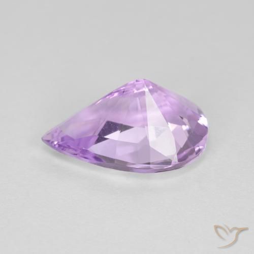 Ametista Viola medio naturale da 2.64 ct, Forma a pera, VVS