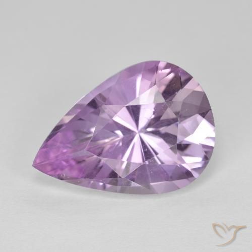5.33ct Naturale Viola tendente al rosa Ametista, Forma a pera, VVS