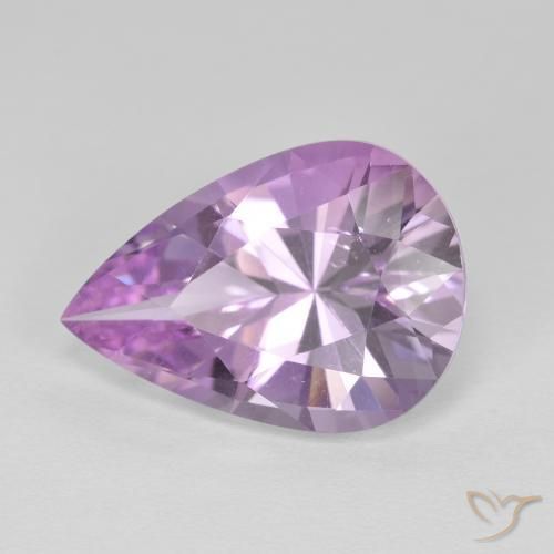 Ametista Viola tendente al rosa naturale da 5.33 ct, Forma a pera, VVS
