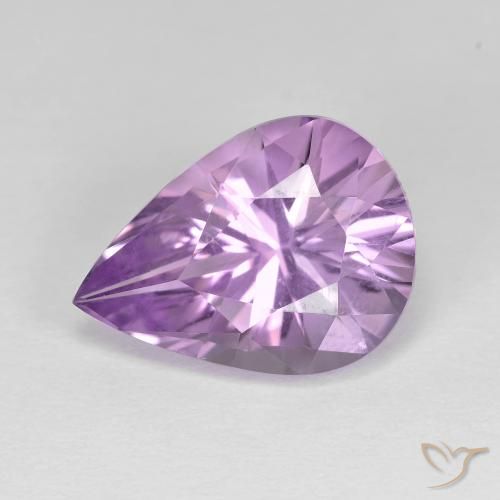 4.47ct Naturale Viola medio Ametista, Forma a pera, VVS