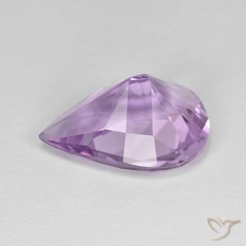 Ametista Viola medio naturale da 4.47 ct, Forma a pera, VVS