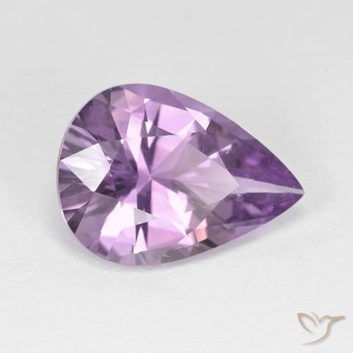 Ametista Viola tendente al rosa naturale da 4.03 ct, Forma a pera, VVS