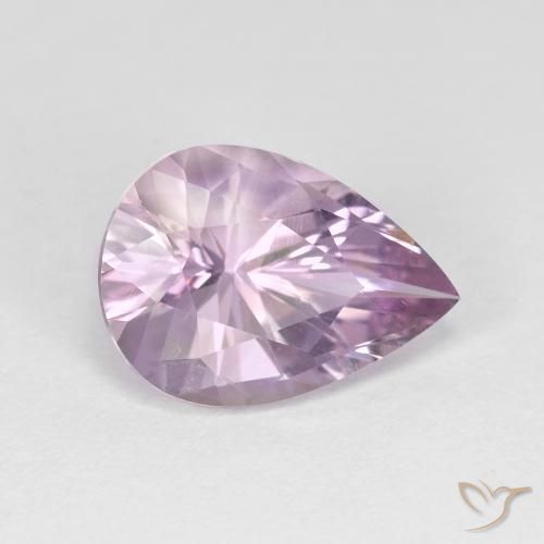 Ametista Rosa chiaro-Viola naturale da 3.20 ct, Forma a pera, VVS