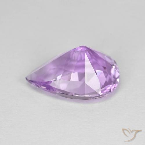 Ametista Viola medio naturale da 2.96 ct, Forma a pera, VVS