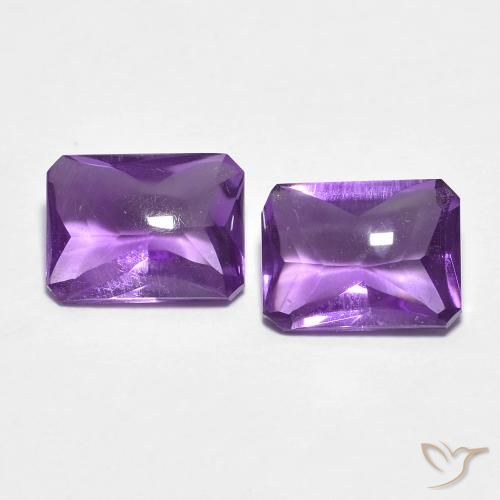 2.78ctw Naturale viola vivido Ametista, Taglio smeraldo, Trasparente